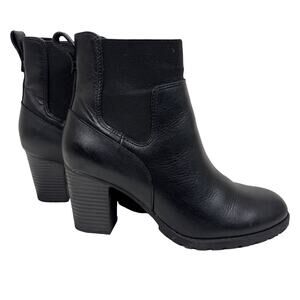 Clarks Black Leather Chelsea Boots 7.5 M Lug Sole Verona Style Mayhill 26162068